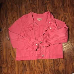 american vintage pink denim jacket